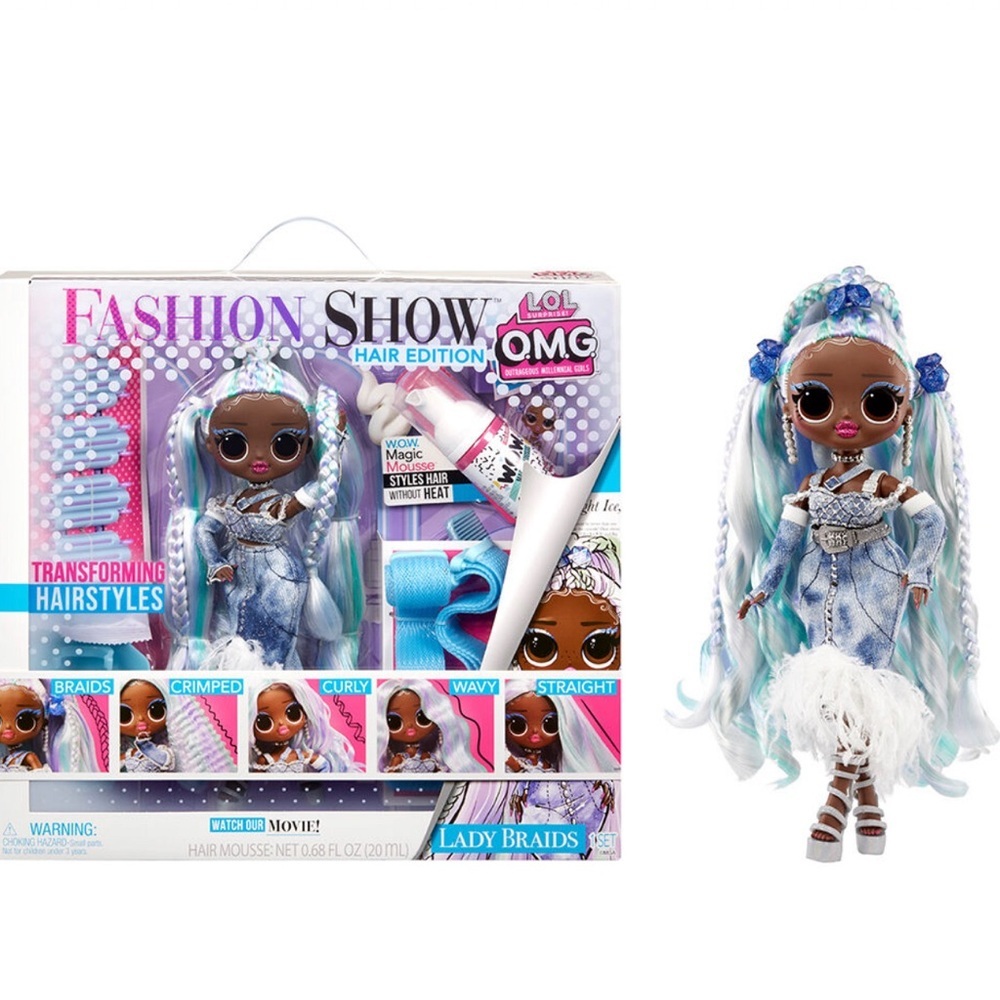 LOL Surprise OMG Fashion Show Hair Edition Lady Braids Fashion Doll